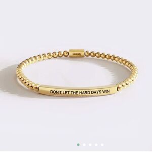 Mint & Lily Don't Let The Hard Days Win Beaded Inspire Bracelet Gold NEW